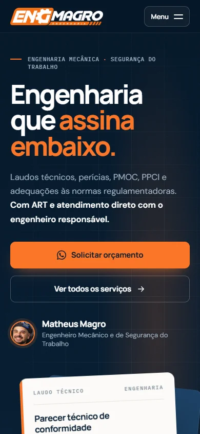 EngMagro — Matheus Magro, tela 3