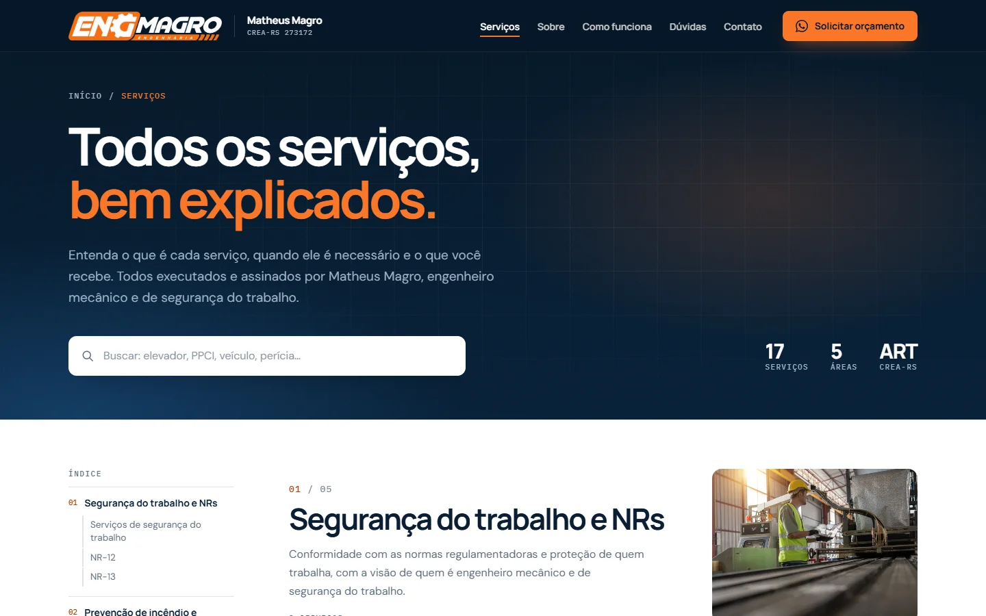 EngMagro — Matheus Magro, tela 2